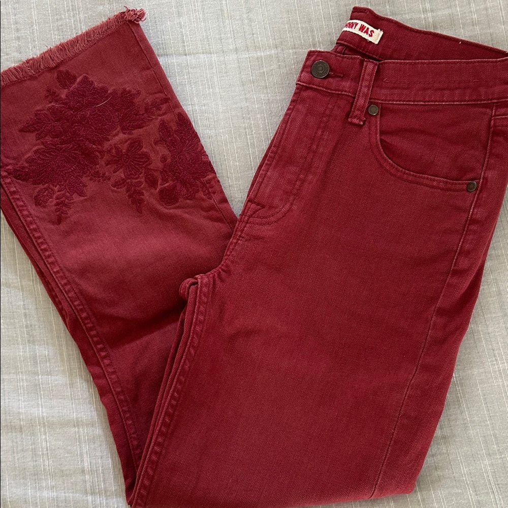 Johnny Was embroidered baby boot crop jeans